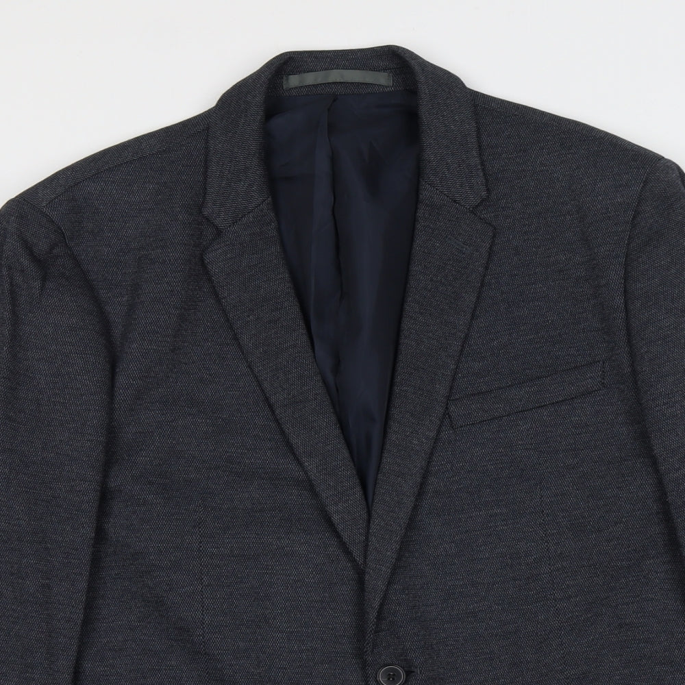 Burton Mens Blue Viscose Jacket Suit Jacket Size M Regular