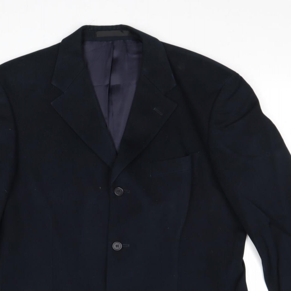 Marks and Spencer Mens Blue Cotton Jacket Suit Jacket Size 40 Regular