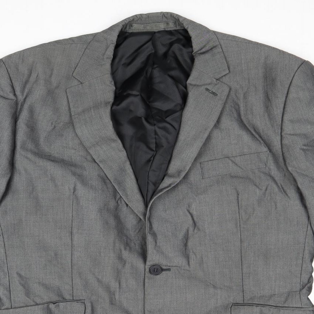 Preworn Mens Grey Polyester Jacket Suit Jacket Size 42 Regular