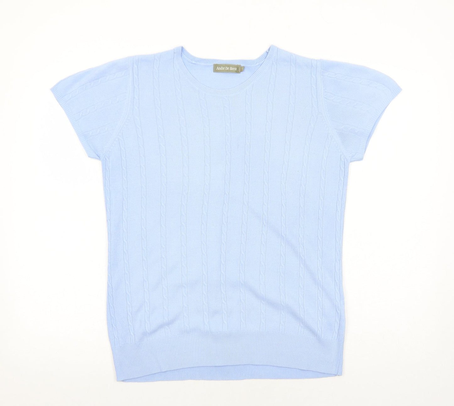 Andre De Brett Womens Blue Round Neck Acrylic Pullover Jumper Size 14 Pullover