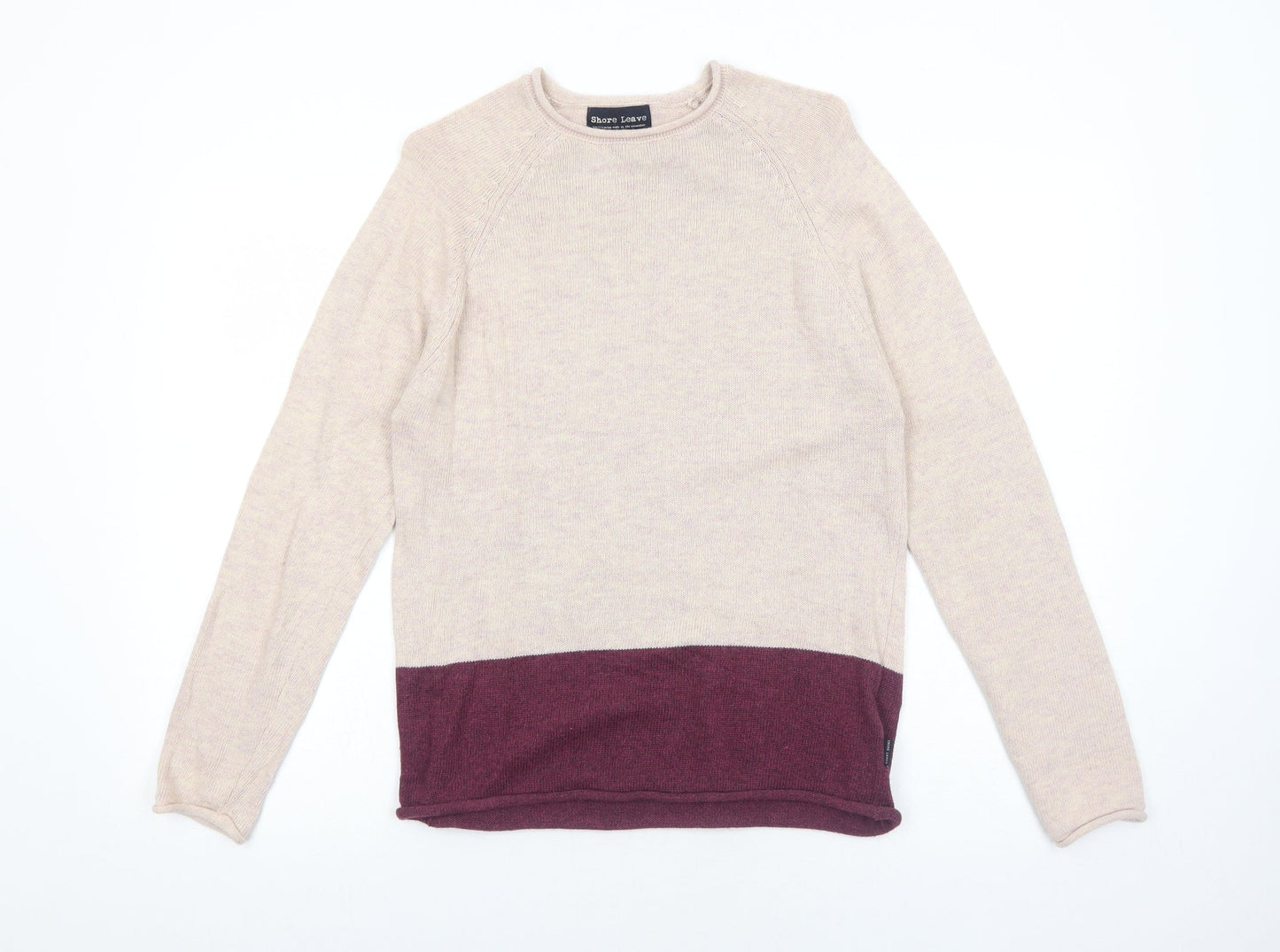 Shore Leave Womens Pink Round Neck Polyester Pullover Jumper Size S
