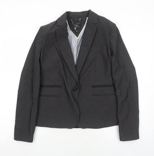 NEXT Womens Grey Polyester Jacket Suit Jacket Size 10