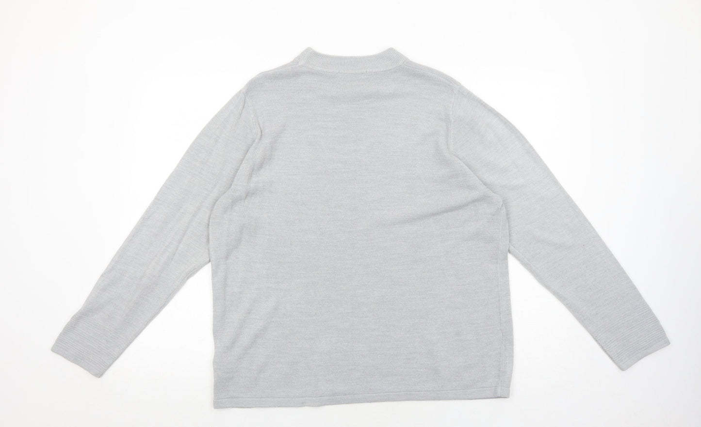 Marks and Spencer Womens Grey Round Neck Acrylic Pullover Jumper Size 18