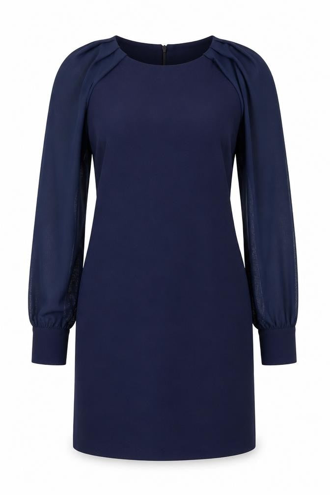 NEXT Womens Blue Polyester Shift Size 6 Round Neck Button