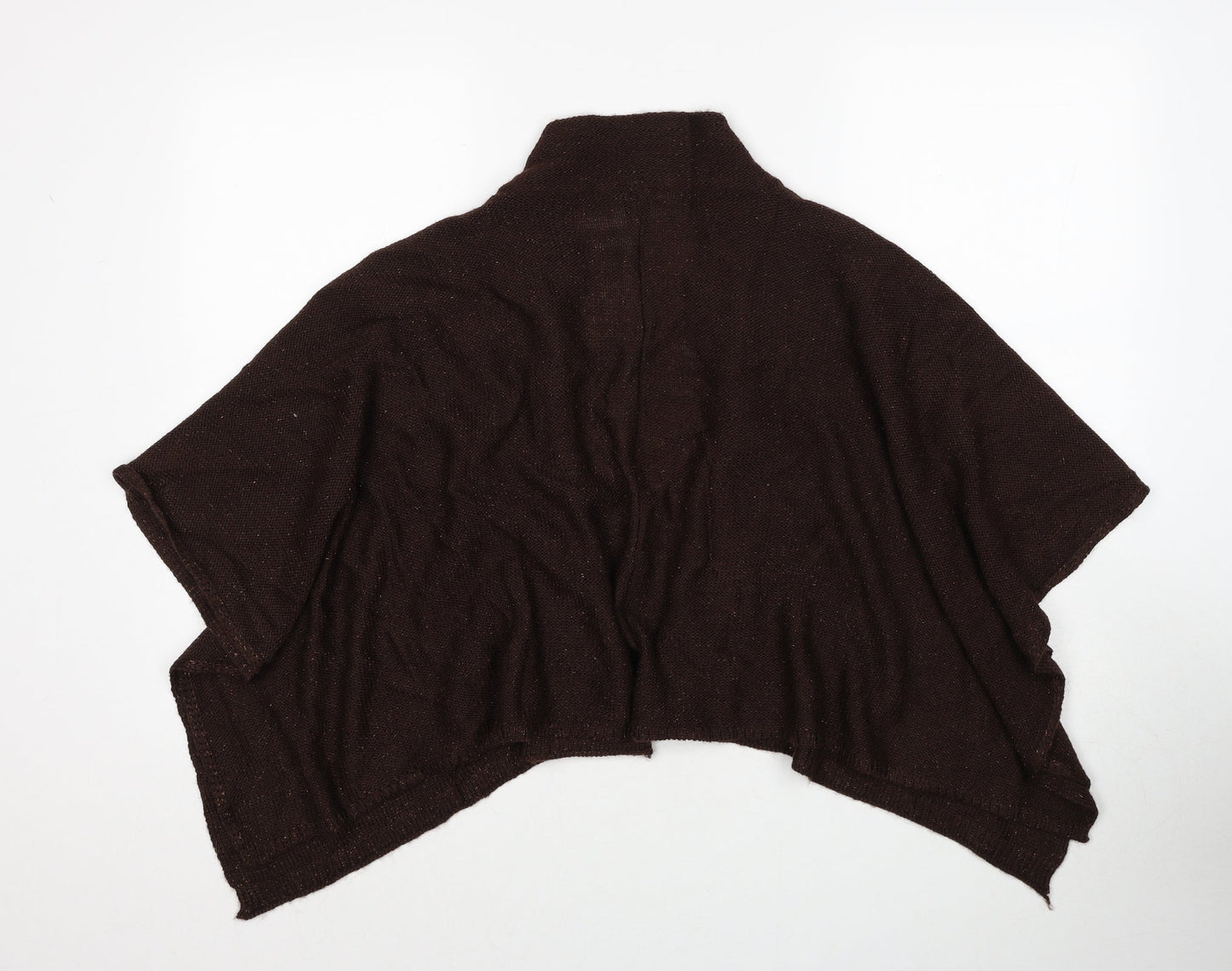 Marks and Spencer Womens Brown V-Neck Acrylic Cardigan Jumper One Size