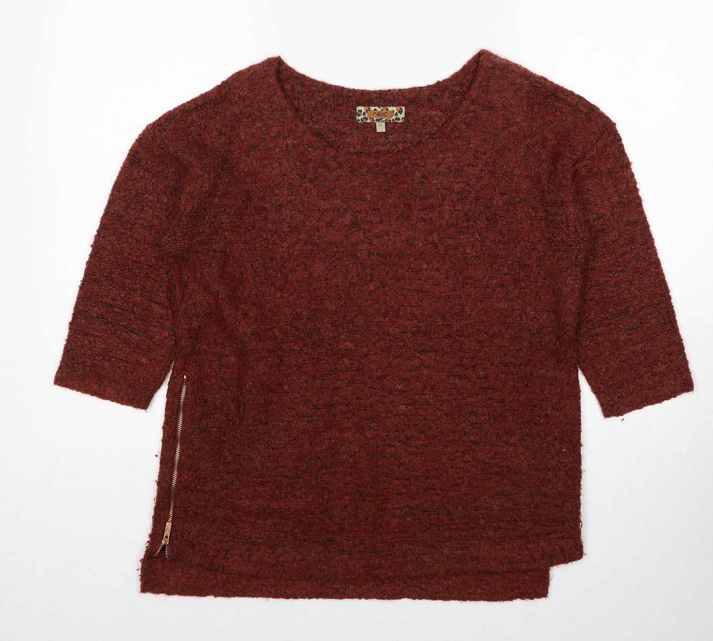 NEXT Womens Red Round Neck Acrylic Pullover Jumper Size 12
