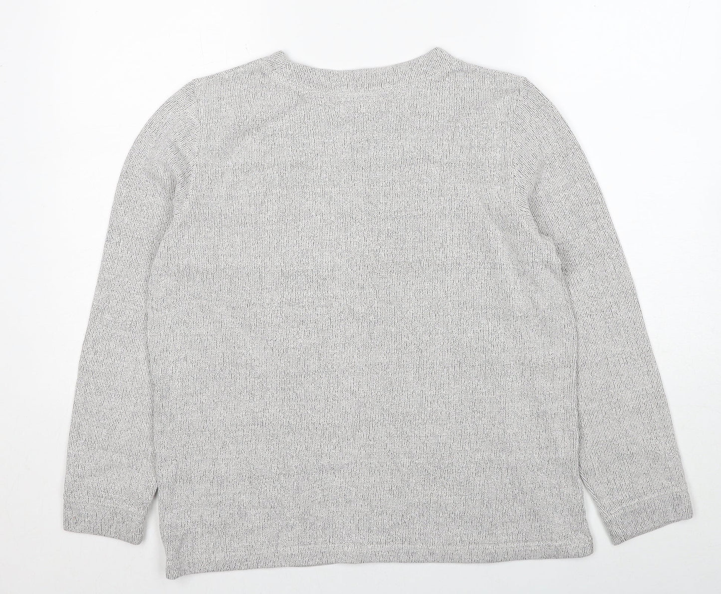 Orvis Womens Grey Round Neck Cotton Pullover Jumper Size S