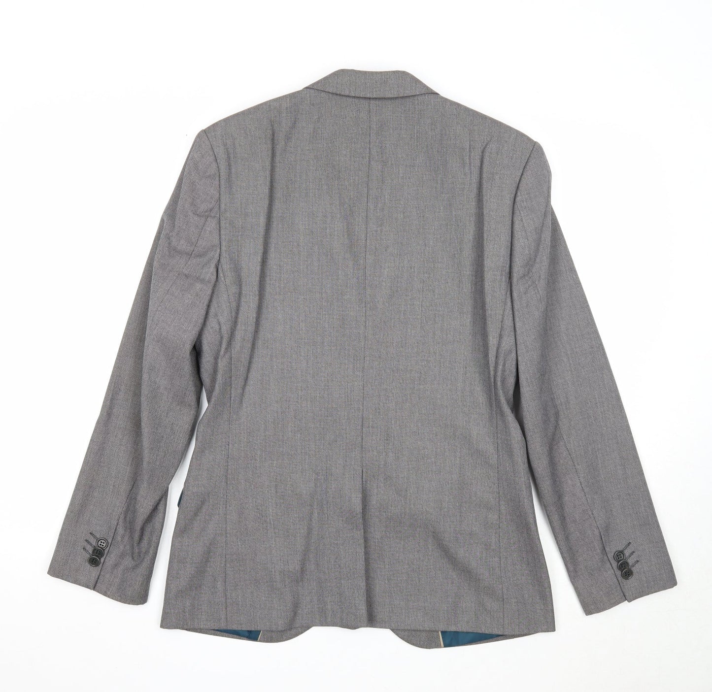 River Island Mens Grey Polyester Jacket Suit Jacket Size 38 Regular