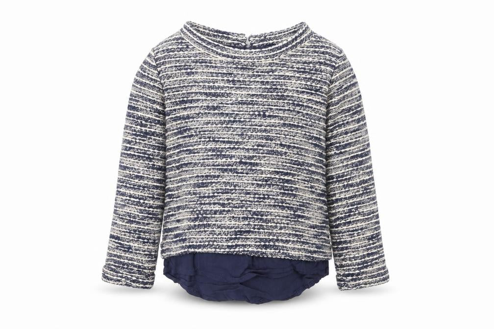 Dunnes Girls Blue Round Neck Cotton Pullover Jumper Size 5 Years Button