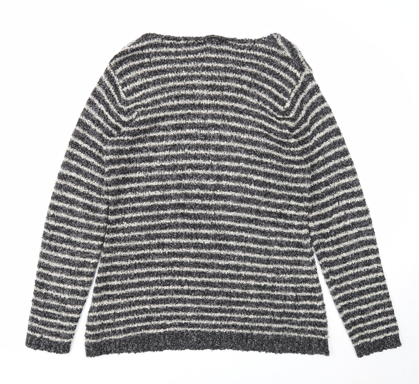 Originals Womens Blue Scoop Neck Striped Acrylic Pullover Jumper Size 2XL