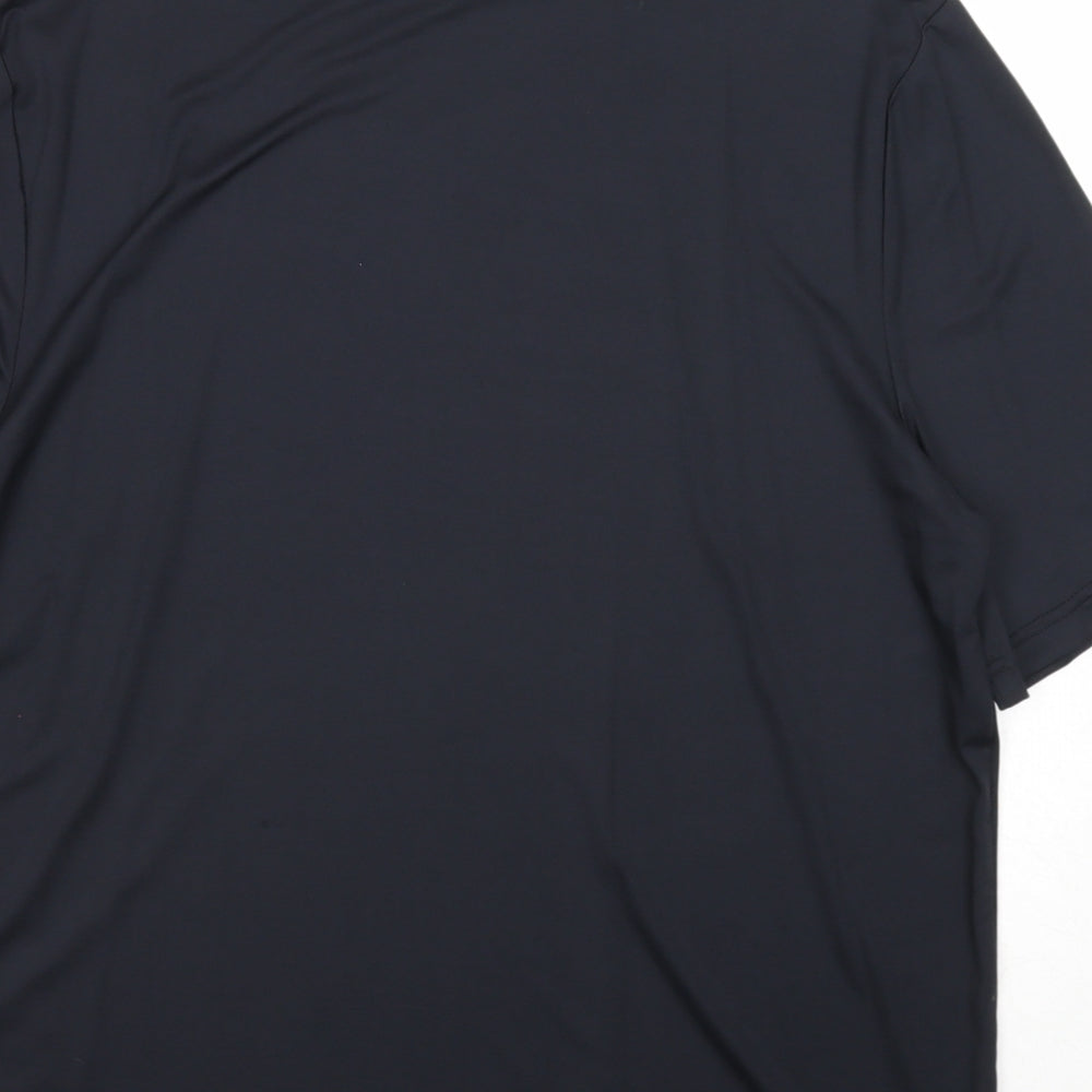 Moose Womens Black Polyester Basic T-Shirt Size L Mock Neck