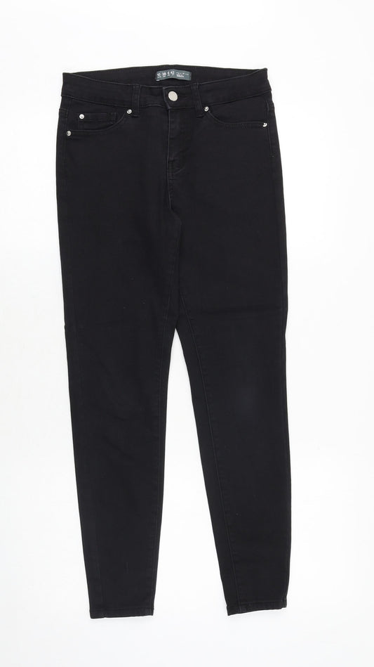 Denim & Co. Womens Black Cotton Skinny Jeans Size 10 Regular Zip