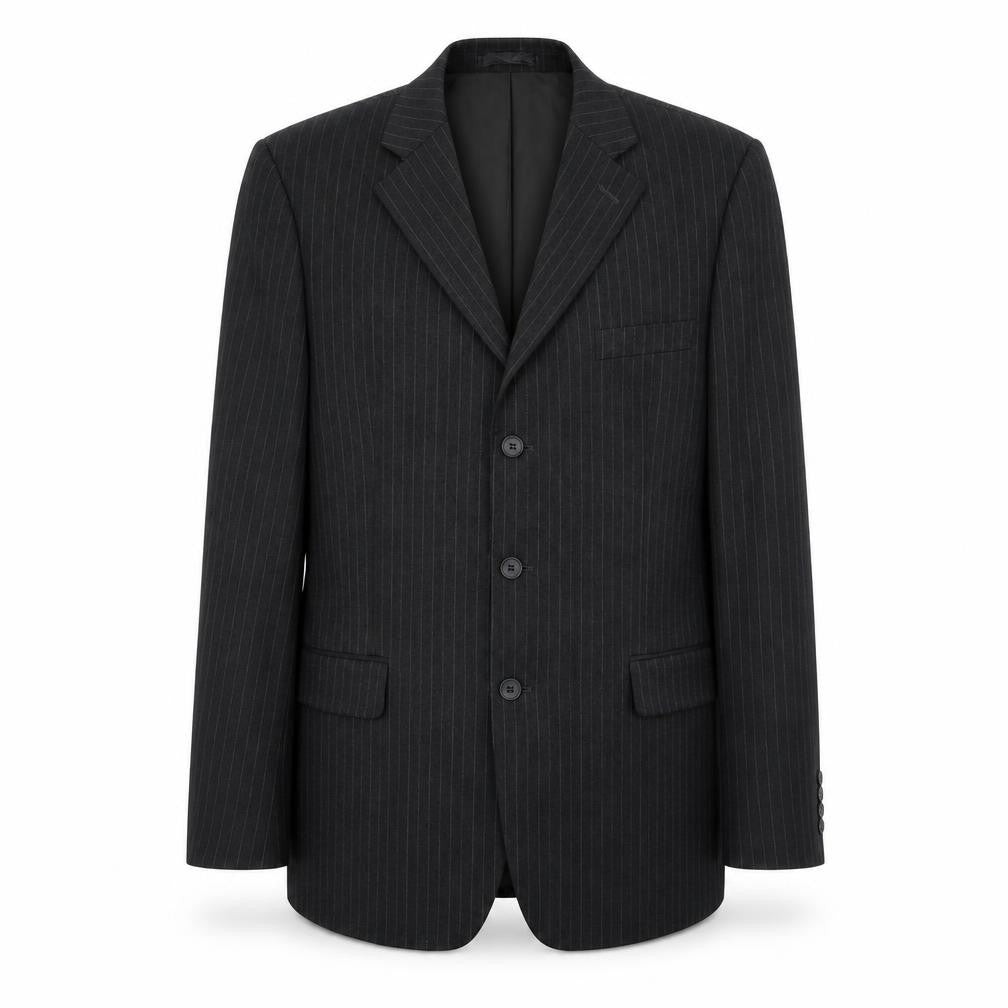 Taylor & Wright Mens Black Striped Polyester Jacket Suit Jacket Size 40 Regular