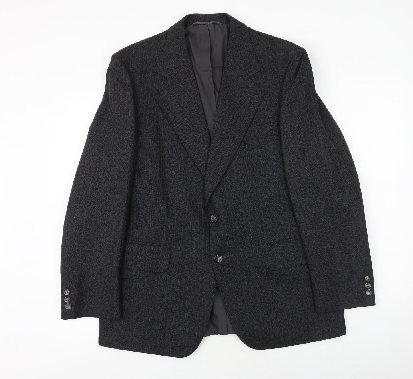 Westbury Mens Grey Striped Polyester Jacket Suit Jacket Size 42 Regular