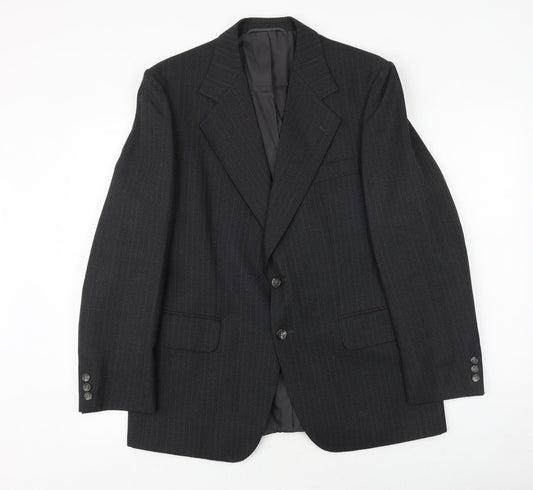 Westbury Mens Grey Striped Polyester Jacket Suit Jacket Size 42 Regular