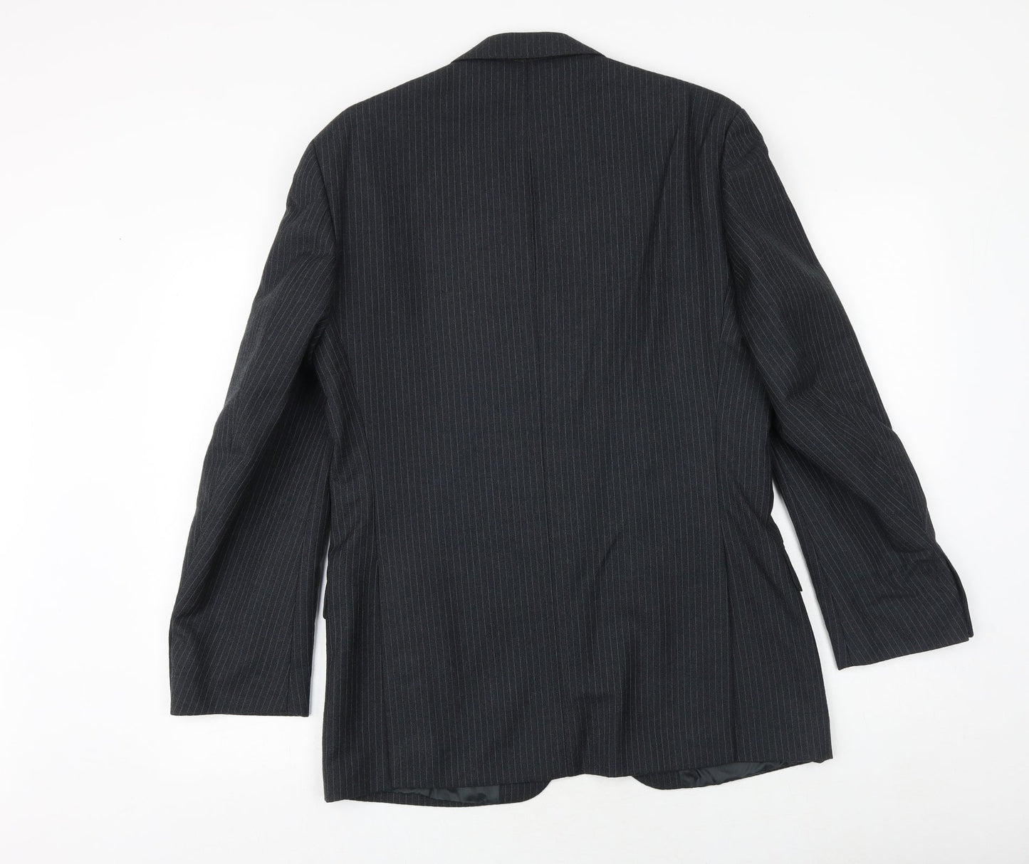 Daniel Drescott Mens Grey Striped Wool Jacket Suit Jacket Size 38 Regular