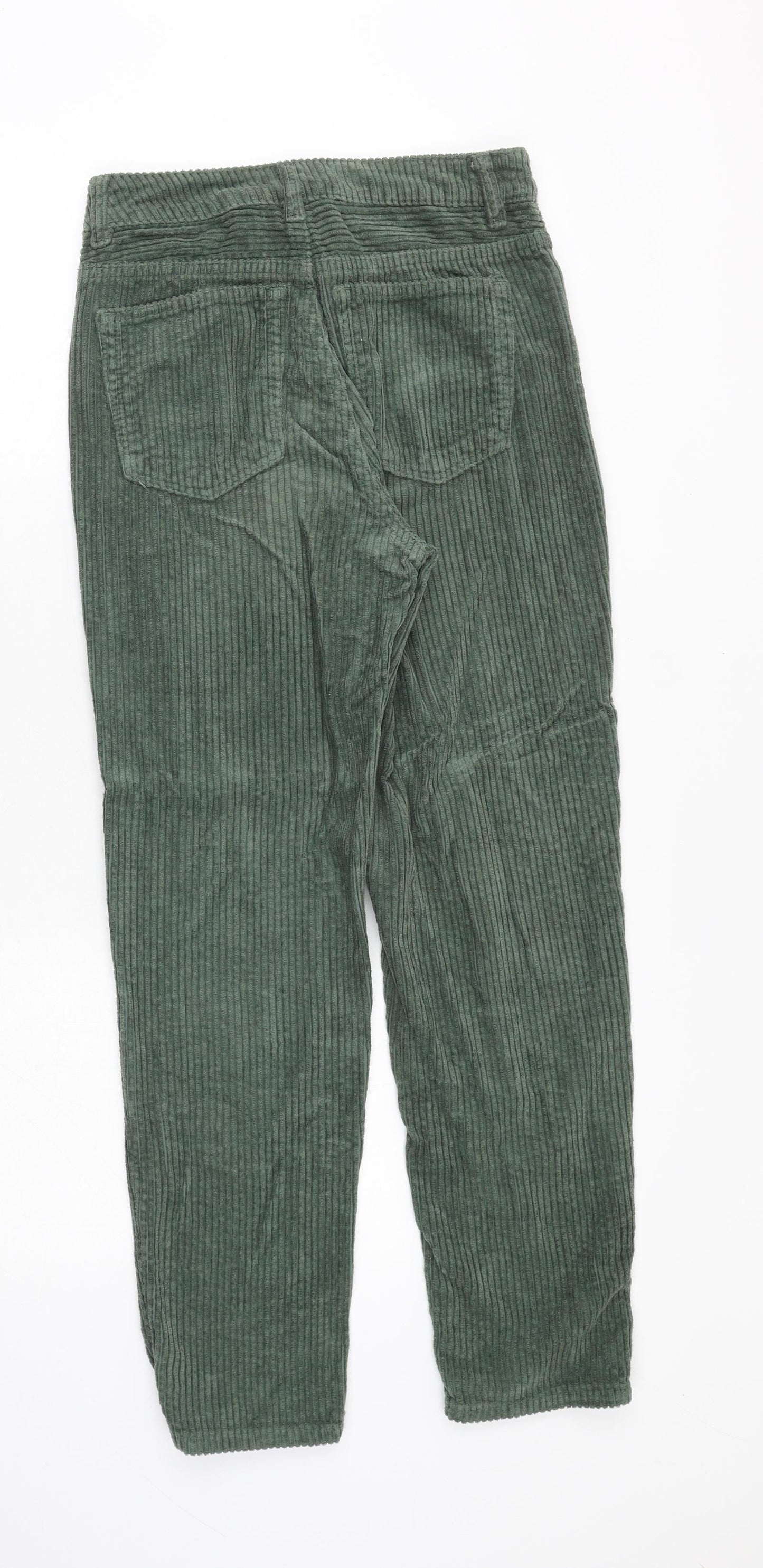 ASOS Womens Green Cotton Trousers Size 25 in Regular Zip