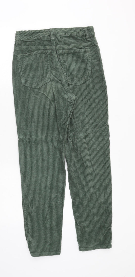 ASOS Womens Green Cotton Trousers Size 25 in Regular Zip