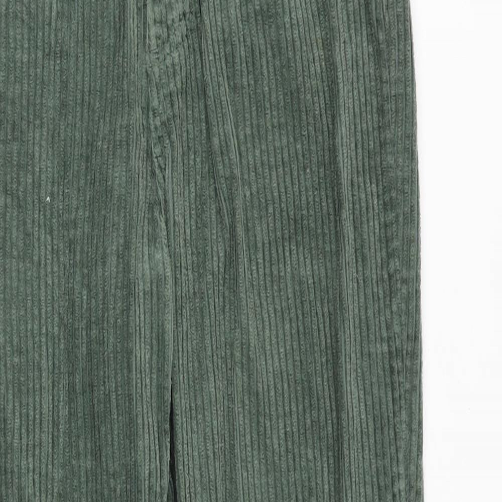 ASOS Womens Green Cotton Trousers Size 25 in Regular Zip