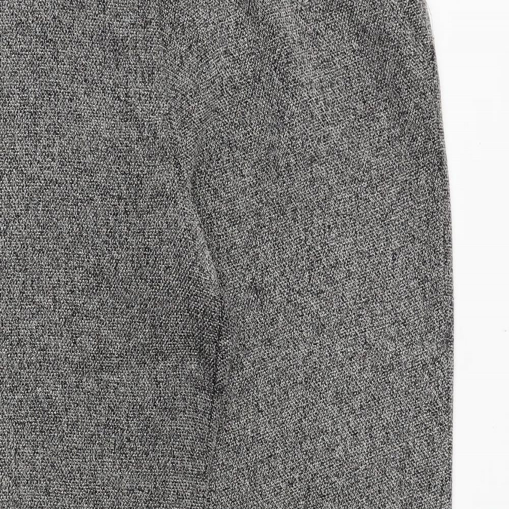 EVIE Womens Grey Polyester Trousers Size 16 Regular Zip