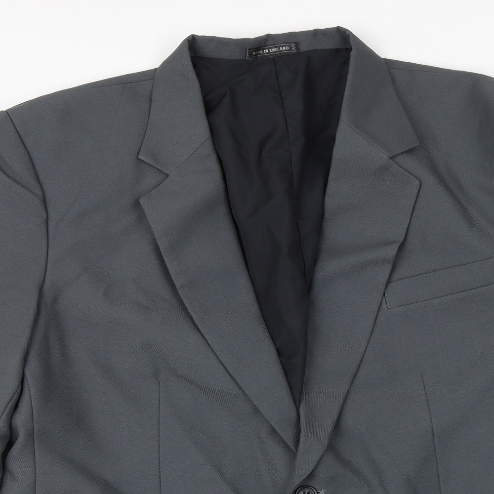 Preworn Mens Grey Polyacrylate Fibre Jacket Suit Jacket Size 42 Regular