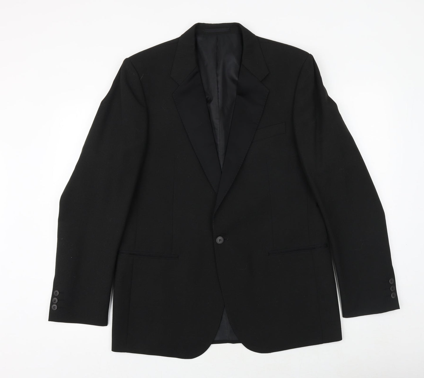 Wellington Mens Black Polyester Jacket Suit Jacket Size 42 Regular
