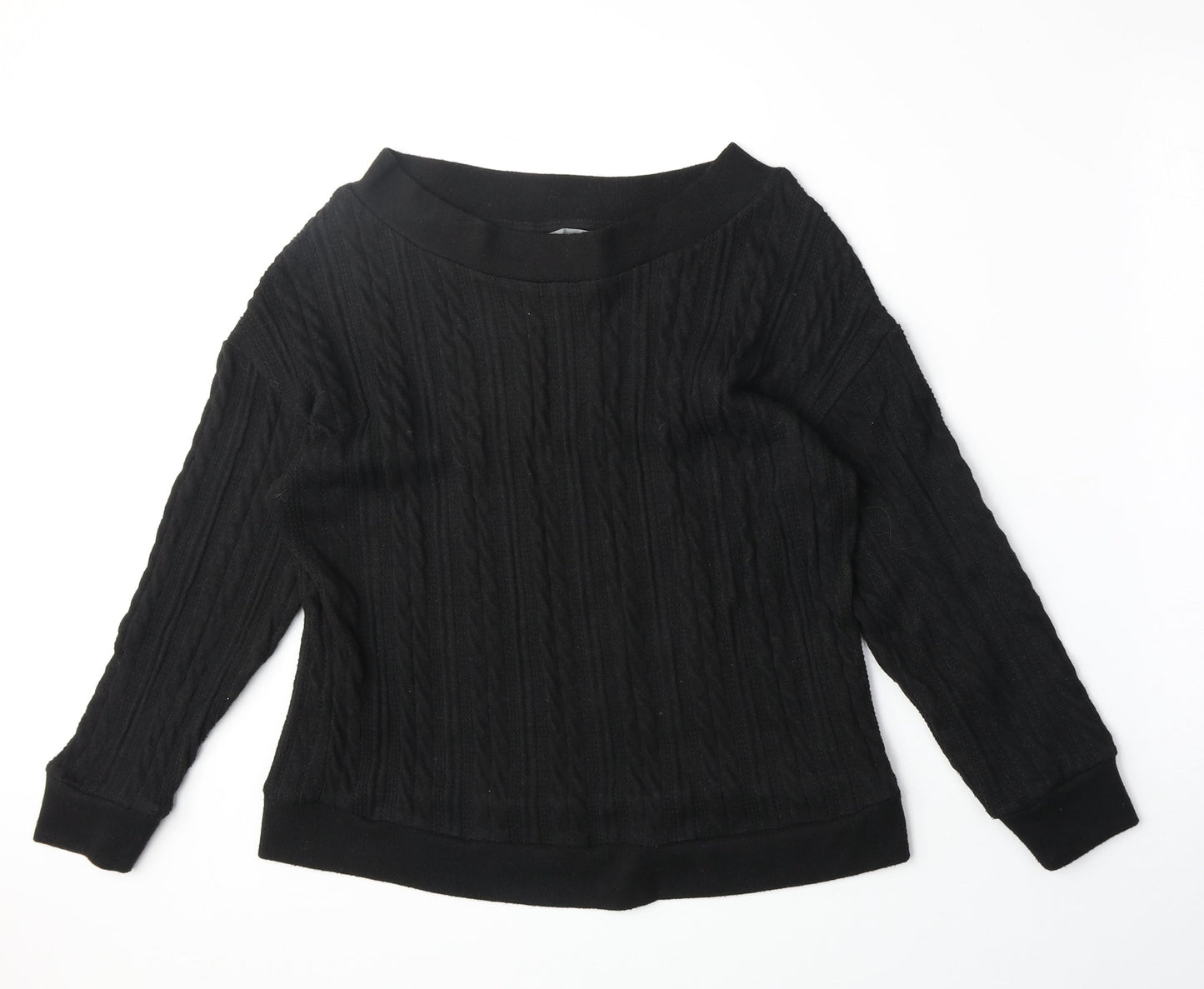 Nutmeg Womens Black Polyester Pullover Sweatshirt Size 12 Pullover - Size 12/14