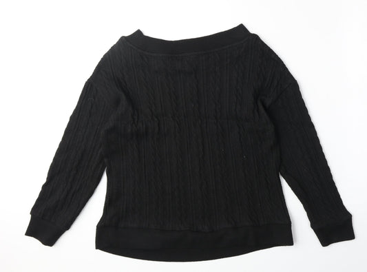 Nutmeg Womens Black Polyester Pullover Sweatshirt Size 12 Pullover - Size 12/14
