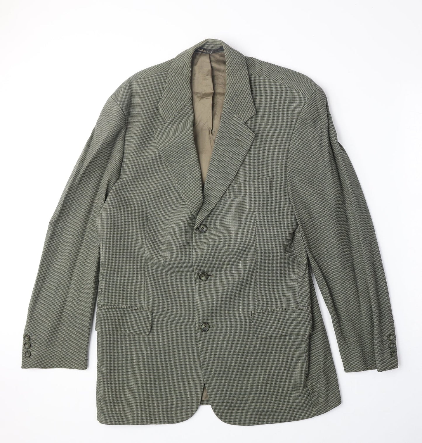 Marks and Spencer Mens Green Cotton Jacket Suit Jacket Size M Regular