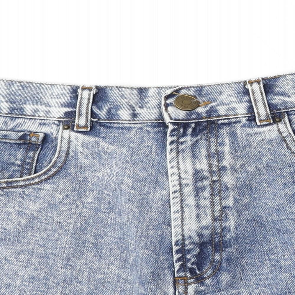 BDG Womens Blue 100% Cotton Mom Shorts Size 28 in Regular Zip