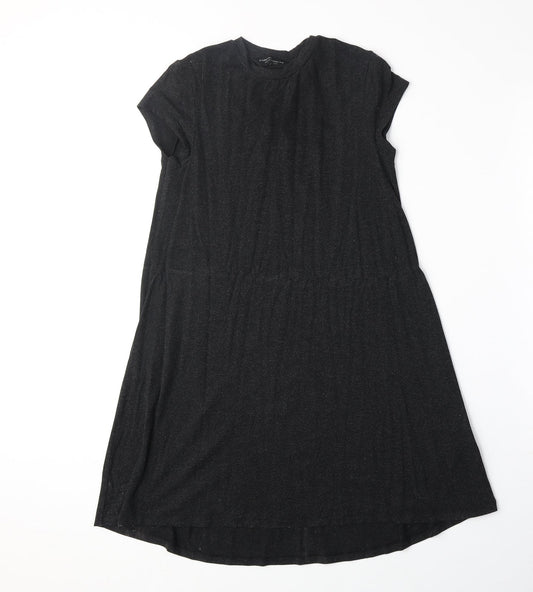 Dorothy Perkins Womens Grey Geometric Viscose A-Line Size 6 Round Neck Pullover