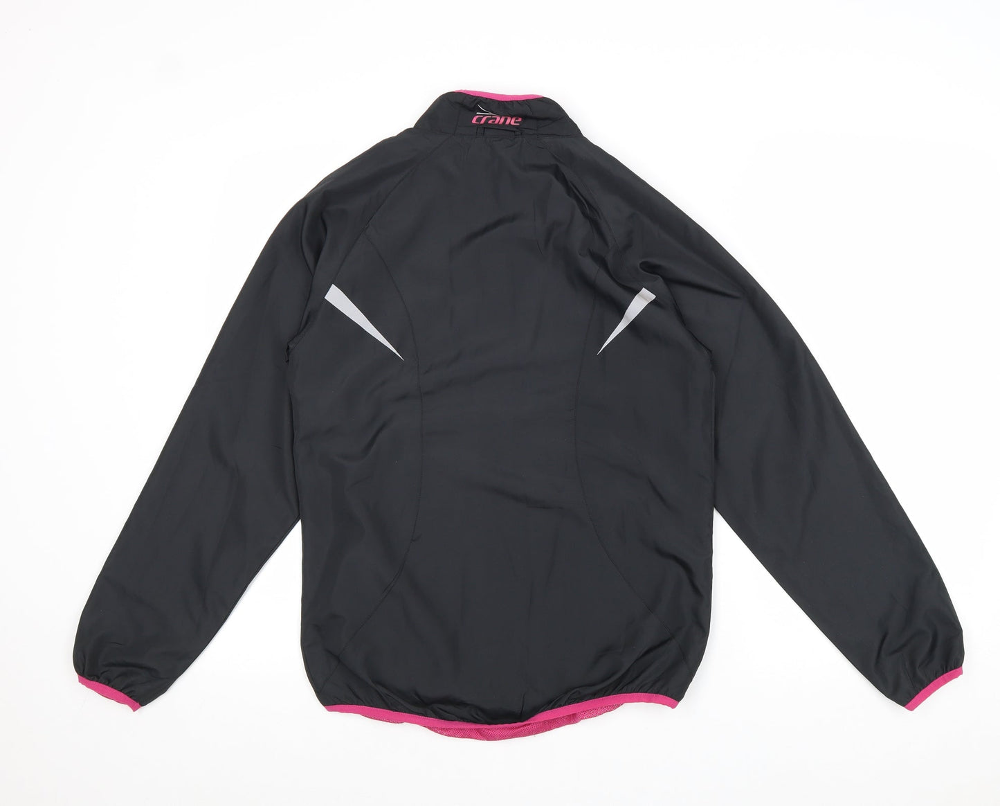 Crane Womens Black Windbreaker Jacket Size S Zip