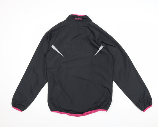 Crane Womens Black Windbreaker Jacket Size S Zip