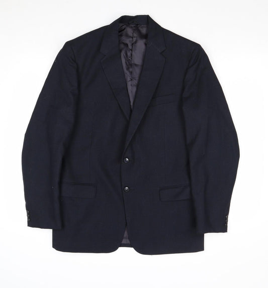 John Collier Mens Blue Wool Jacket Suit Jacket Size 36 Regular