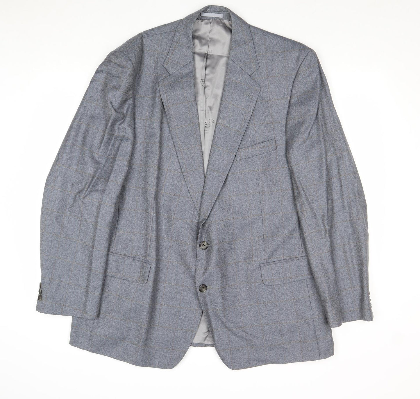 Eric Spencer Mens Grey Check Wool Jacket Suit Jacket Size 46 Regular