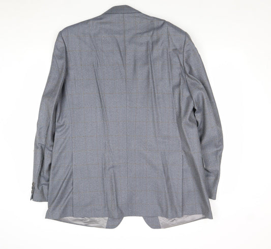 Eric Spencer Mens Grey Check Wool Jacket Suit Jacket Size 46 Regular