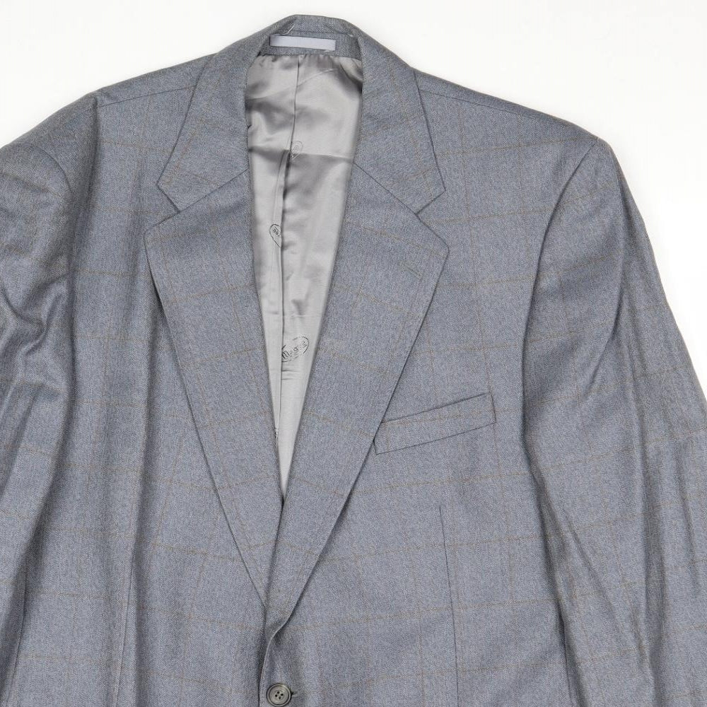 Eric Spencer Mens Grey Check Wool Jacket Suit Jacket Size 46 Regular