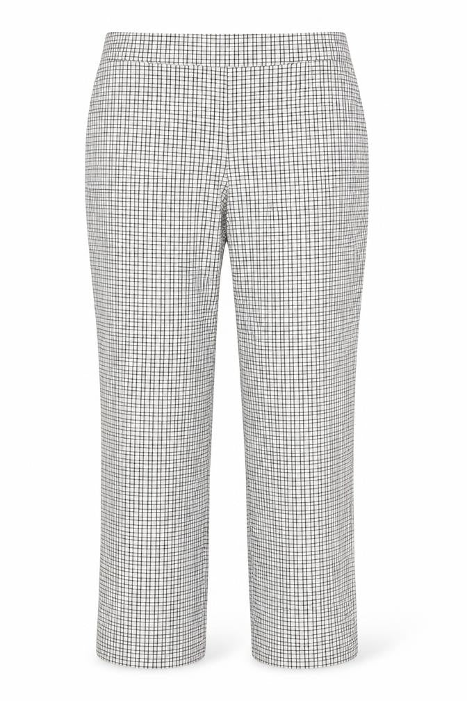 Marks and Spencer Womens White Plaid Polyester Trousers Size 32 in Regular Zip