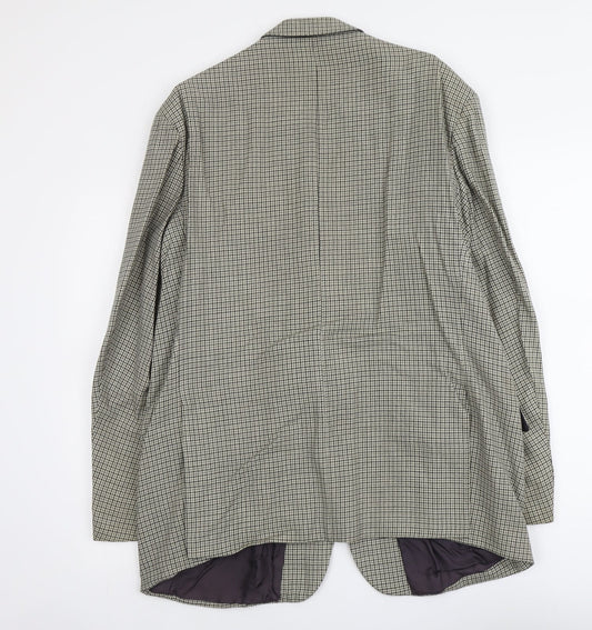 Debenhams Mens Beige Geometric Wool Jacket Blazer Size L Regular