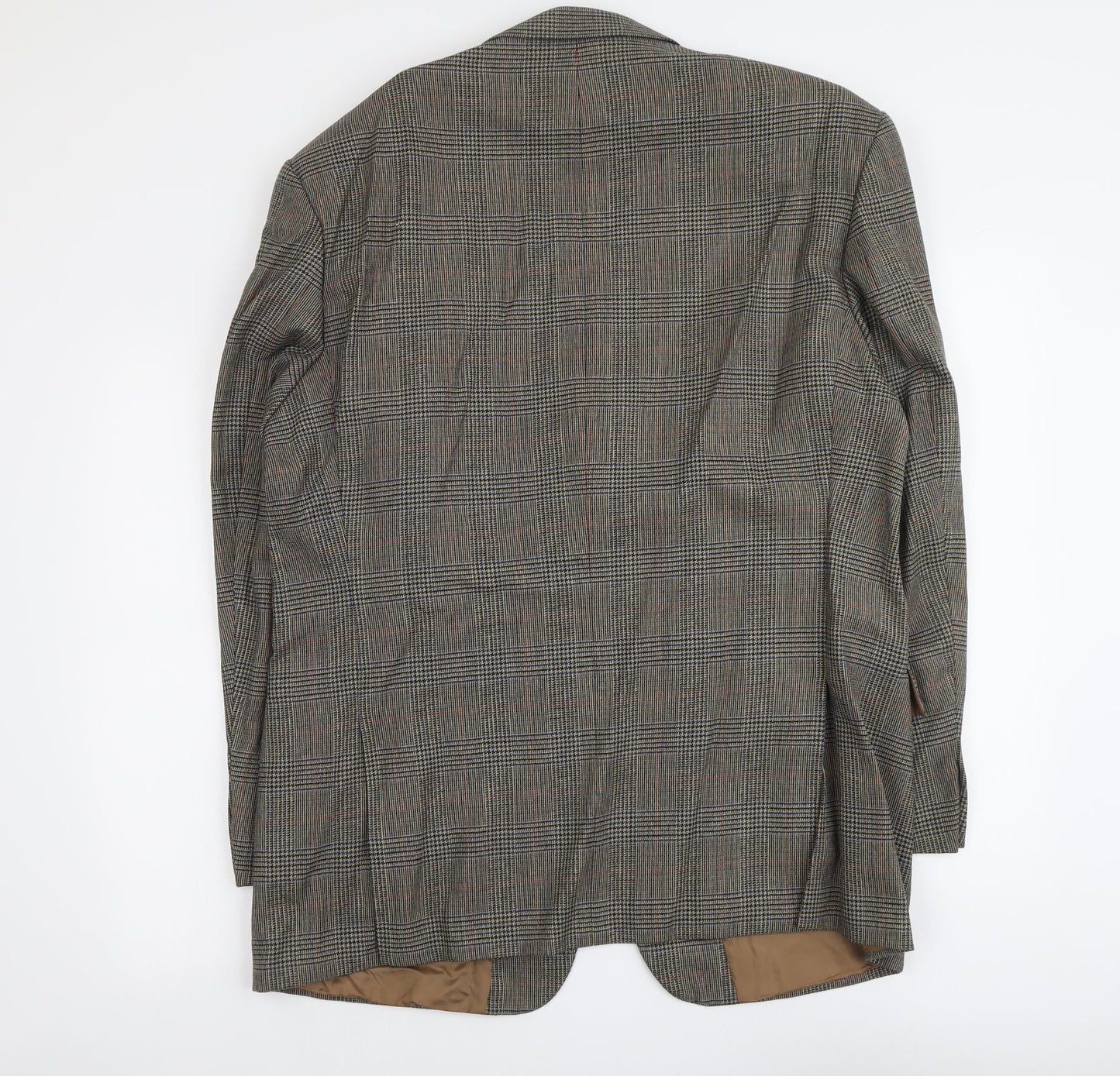 Di Caprio Mens Brown Plaid Wool Jacket Blazer Size L Regular