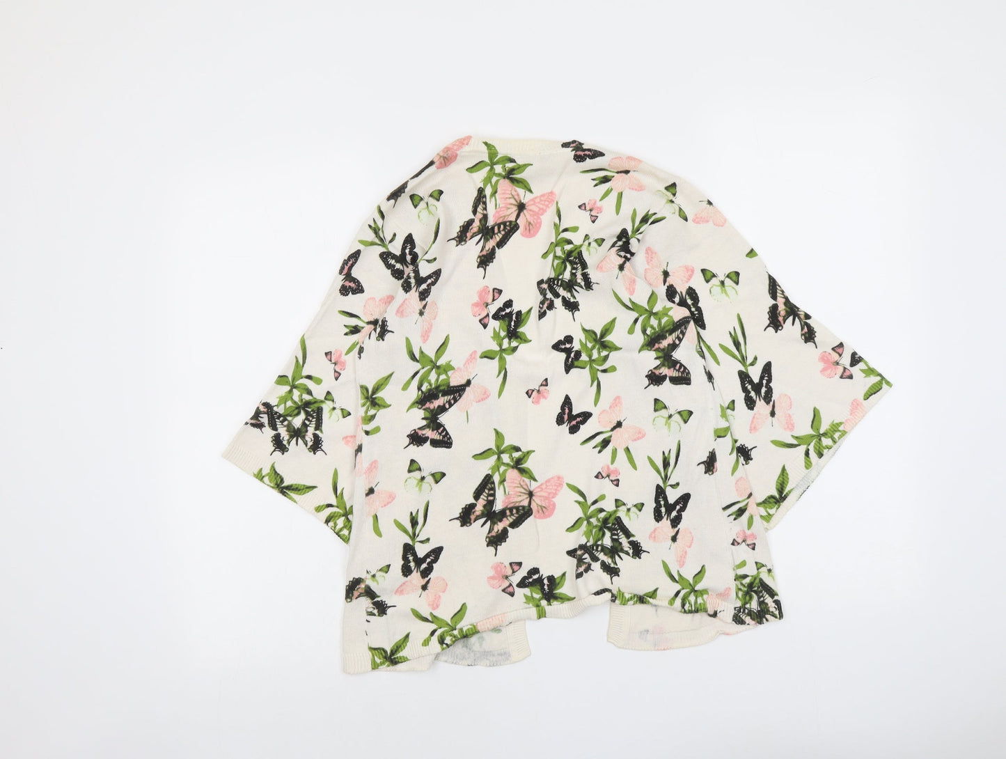 Dorothy Perkins Womens Pink V-Neck Floral Cotton Cardigan Jumper Size 8