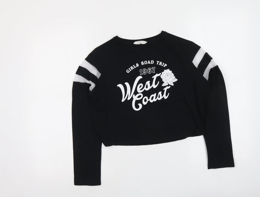Candy Couture Girls Black Cotton Pullover Sweatshirt Size 11 Years Pullover - Girls Road Trip West Coast