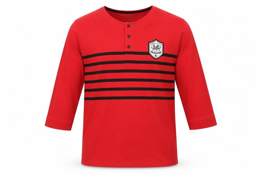 Cardiff City Mens Red Cotton T-Shirt Size L Round Neck
