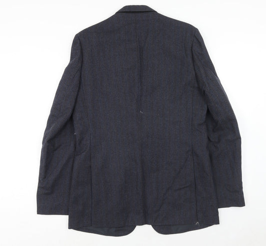 Guy Warwick Mens Blue Striped Wool Jacket Suit Jacket Size 40 Regular