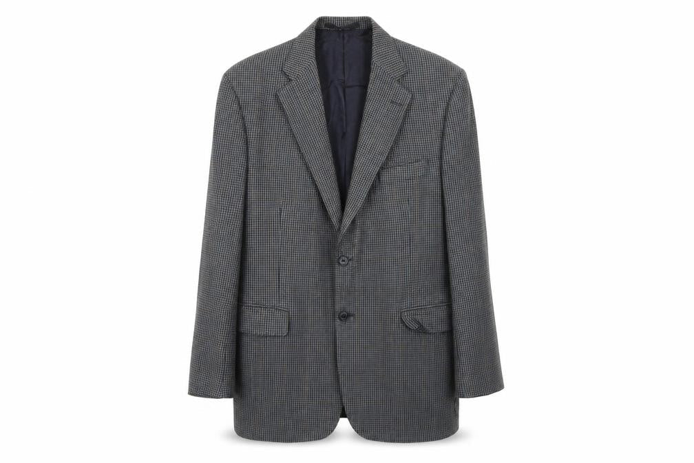 Marks and Spencer Mens Grey Geometric Wool Jacket Blazer Size 44 Regular
