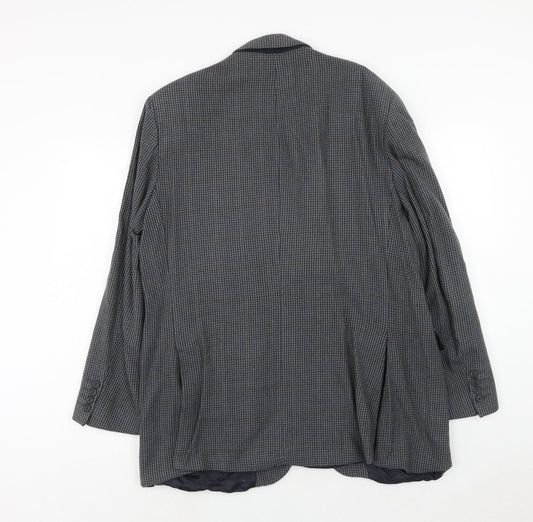 Marks and Spencer Mens Grey Geometric Wool Jacket Blazer Size 44 Regular