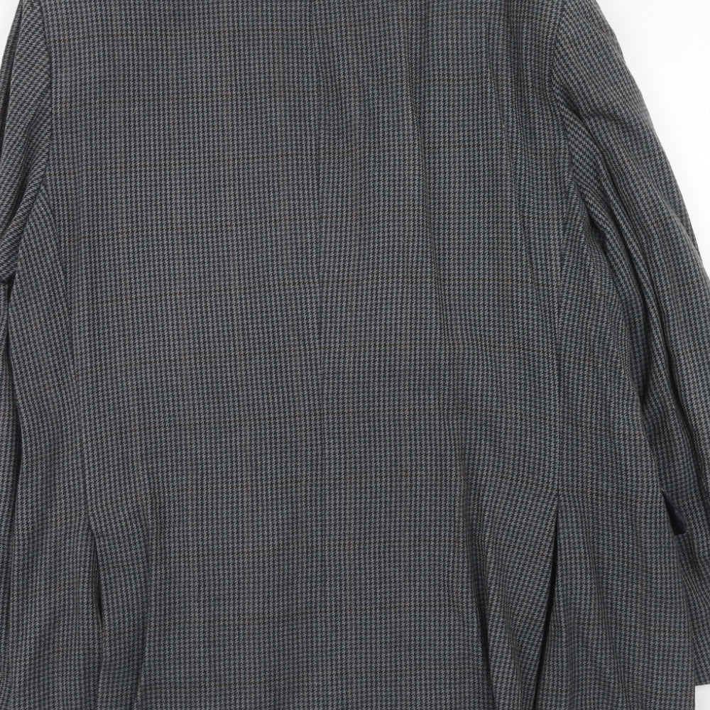 Marks and Spencer Mens Grey Geometric Wool Jacket Blazer Size 44 Regular