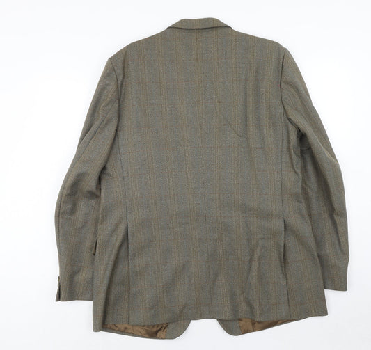 Kemps Tailoring Mens Grey Striped Wool Jacket Blazer Size 44 Regular