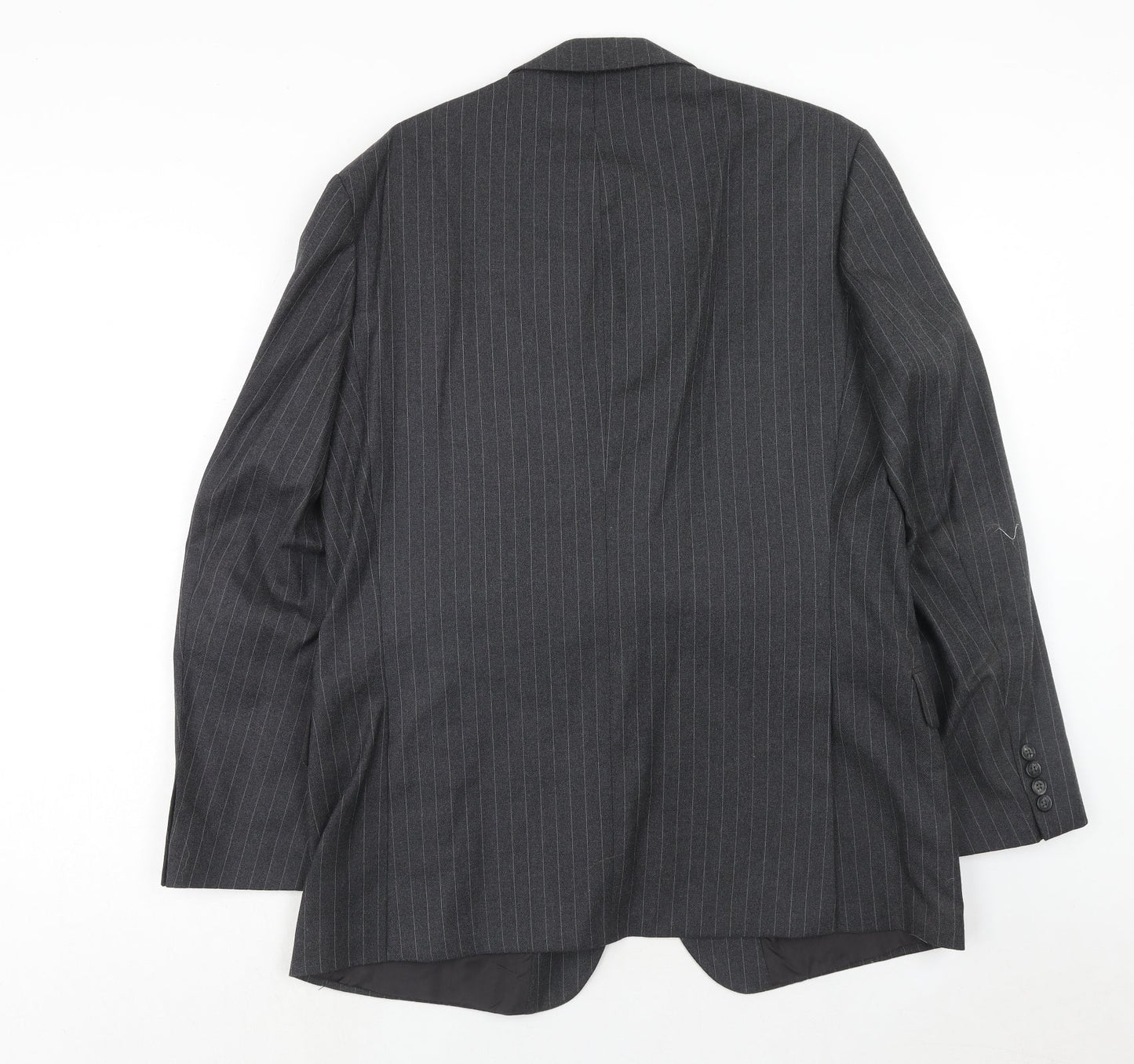 Marks and Spencer Mens Grey Striped Wool Jacket Suit Jacket Size 42 Regular
