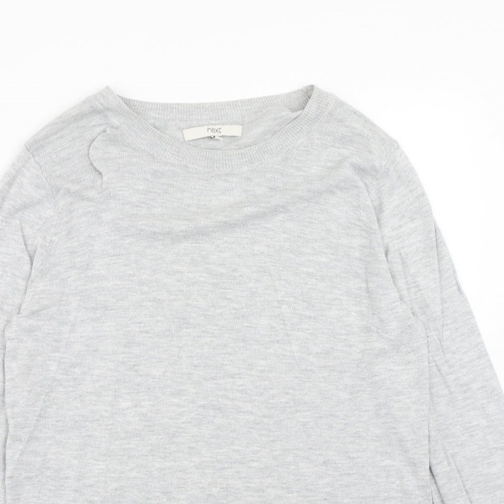 NEXT Womens Grey Boat Neck Cotton Pullover Jumper Size 12